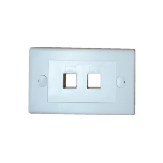 橫式白色防塵資訊面板 2孔 (keystone專用)