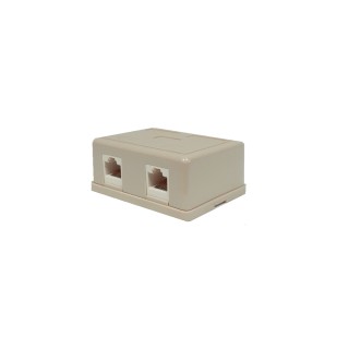 CAT.5E 雙孔資訊盒(含插座) 米黃色 JT-3082