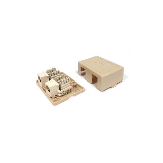 CAT.5E 雙孔資訊盒(含插座) 米黃色 JT-3082