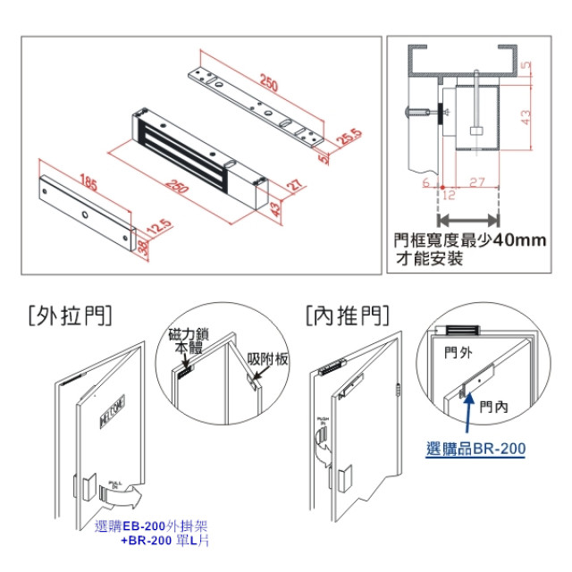 SOCA 日懋科技 600磅磁磁力鎖 標準型 SL-200 (250KG)
