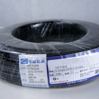 YEAN 平波電源線 30C (0.75m㎡×2C)黑白 (200M/丸)